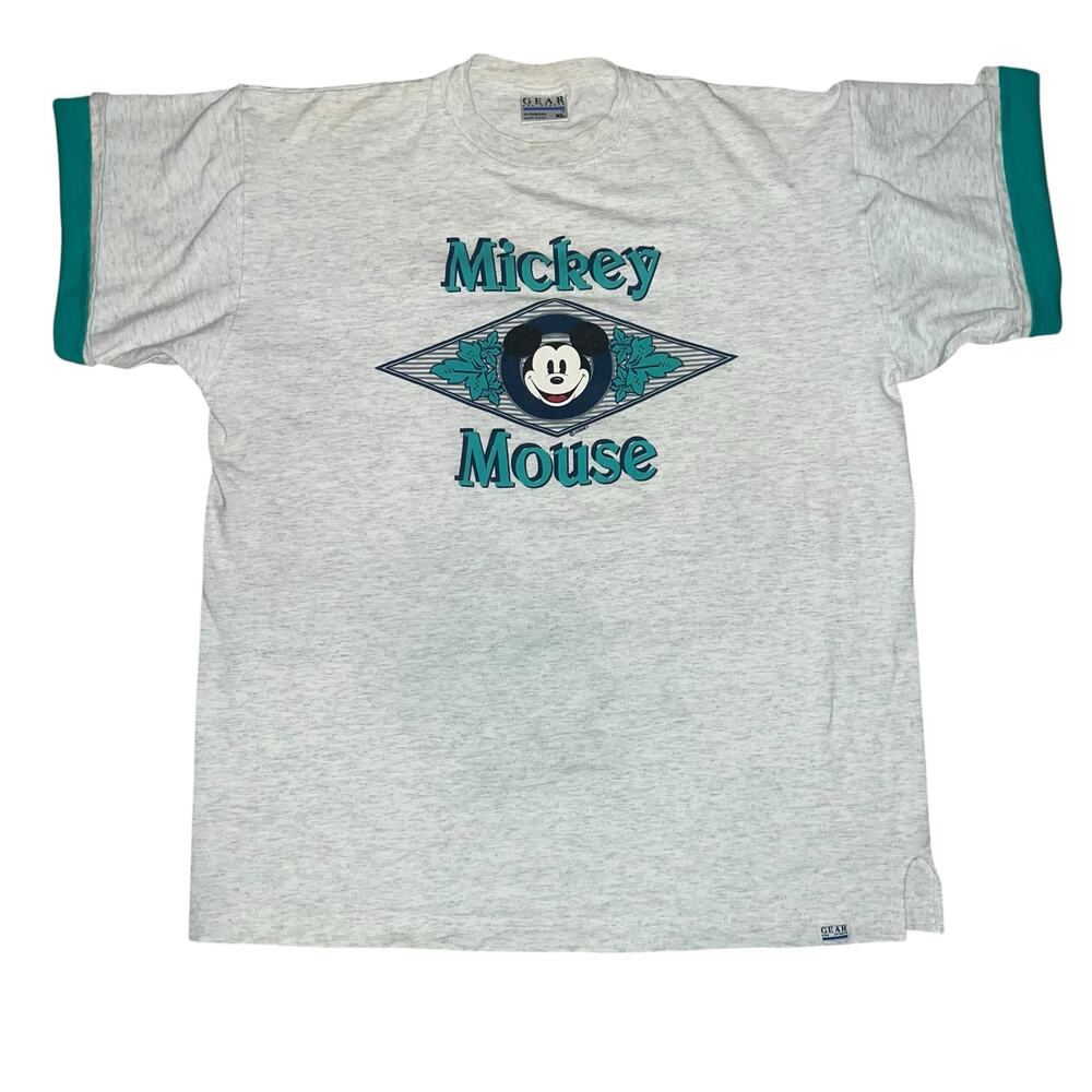 Vintage Disney Mickey Mouse 90s preppy oversized graphic T-shirt size XL